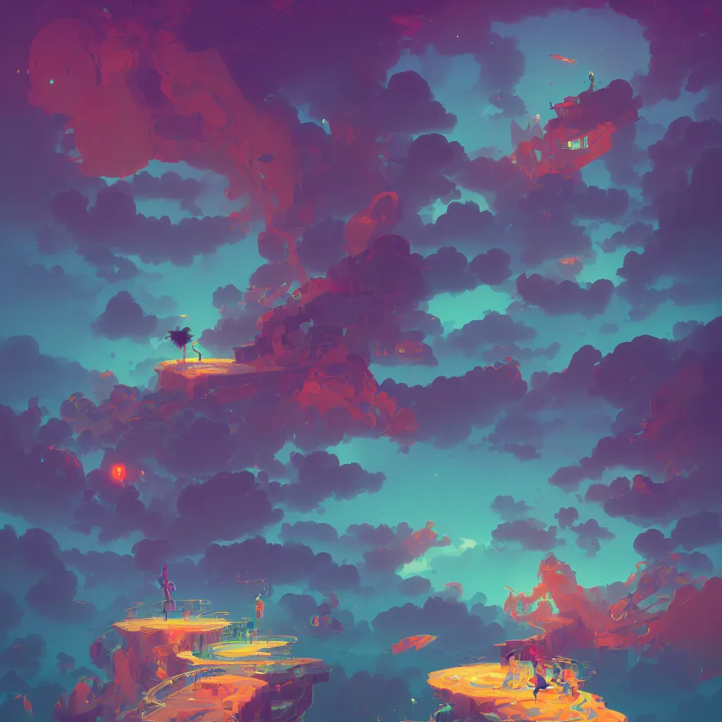 Image similar to a simple micro-service deployed to a datacenter, cloud, security, attack vector, trending on Artstation, painting by Jules Julien, Leslie David and Lisa Frank and Peter Mohrbacher and Alena Aenami and Dave LaChapelle muted colors with minimalism