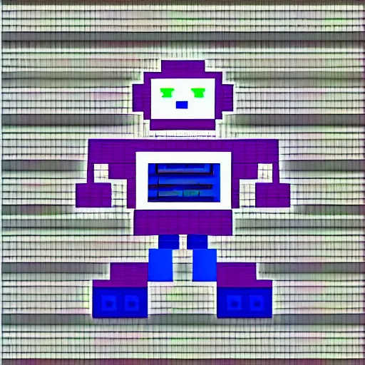 Image similar to pixelart robot.