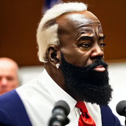 Image similar to joe biden dressed as mr. t testifying in court