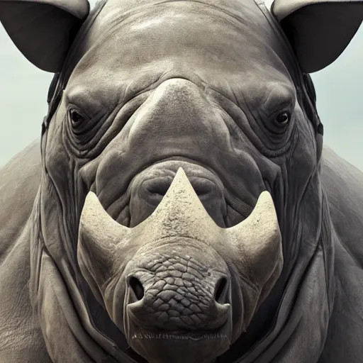 Prompt: A beautiful portrait of an anthropomorphic rhino wearing paladin armor, front facing!!!!, character design, artwork by Tooth Wu and greg rutkowski and artgerm, cinematic, hyper realism, high detail, artstation, cgsociety, octane render, unreal engine, 8k, Vibrant colors, Smooth gradients, High contrast, 38mm photograhpy