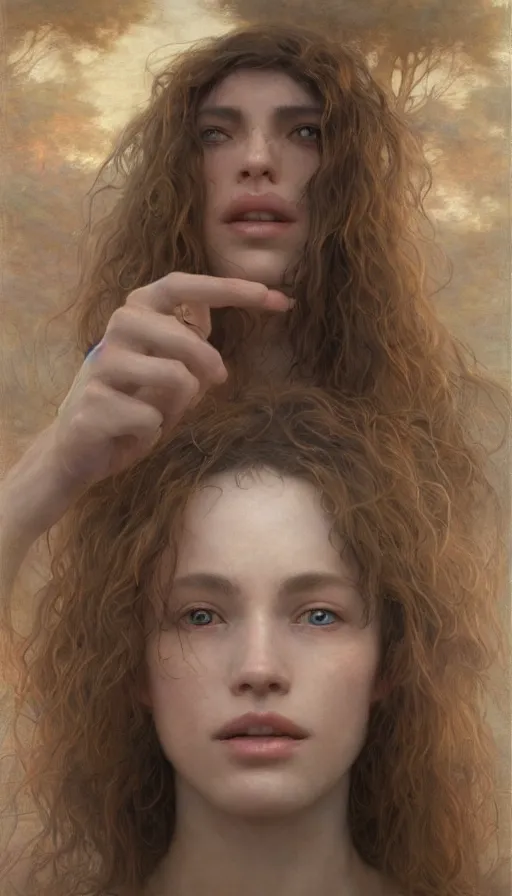 Image similar to epic masterpiece jackie moore, sweaty skin, hyperrealistic, octane render, cinematic, beautiful face and flawless skin, perfect hands, 5 fingers, by edgar maxence and ross tran and michael whelan, legends of runeterra