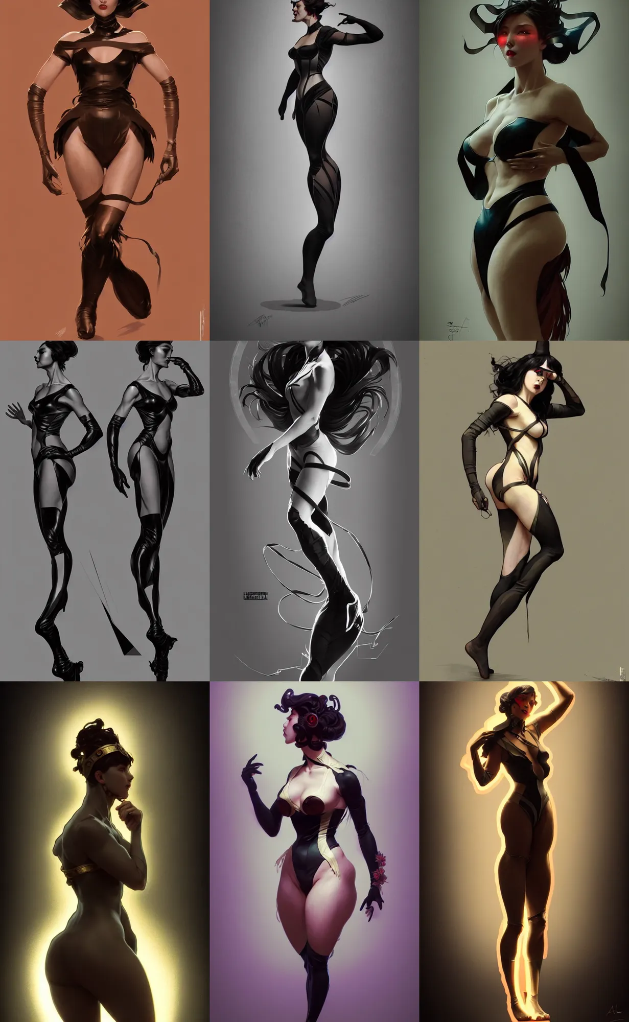 Prompt: digital concept art by artgerm, tooth wu, bierstadt, gurney, stalenhag and alphonse mucha. namilia. just one lonely black tape project attctive showgirl!! full body!! contour light effect!! 8 k, stage light. octane render. sharp edge. ultra clear detailed, t pose