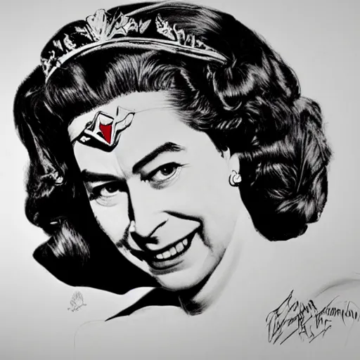 Image similar to The Queen Elizabeth II as wonder woman, photorealism, detailed, square