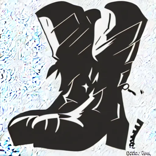 Prompt: i'll knock ya boots, digital art, iconic icon, 2 d vector logo, cartoon, t - shirt design