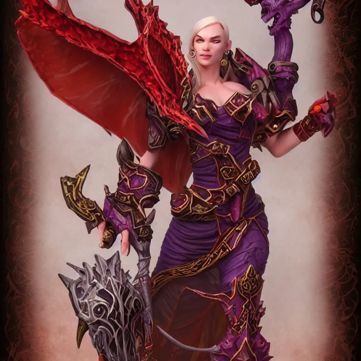 Image similar to onyxia, an world of warcraft portrait of onyxia, figurine, detailed