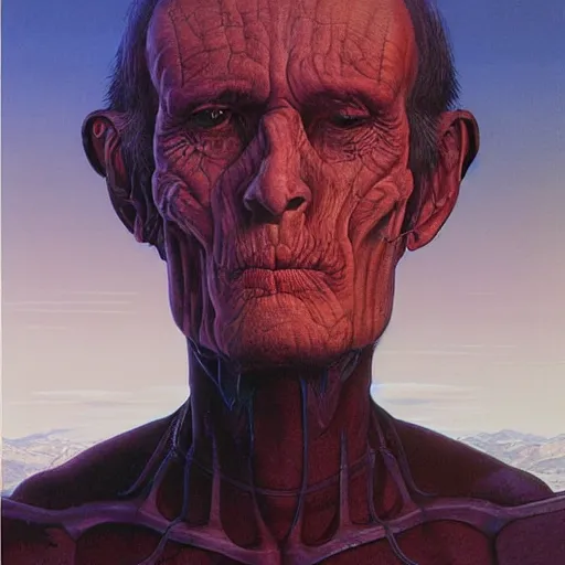 Image similar to a portrait of a character in a scenic environment by Wayne Barlowe