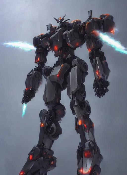 Prompt: mecha from an anime movie, concept art by ruan jia