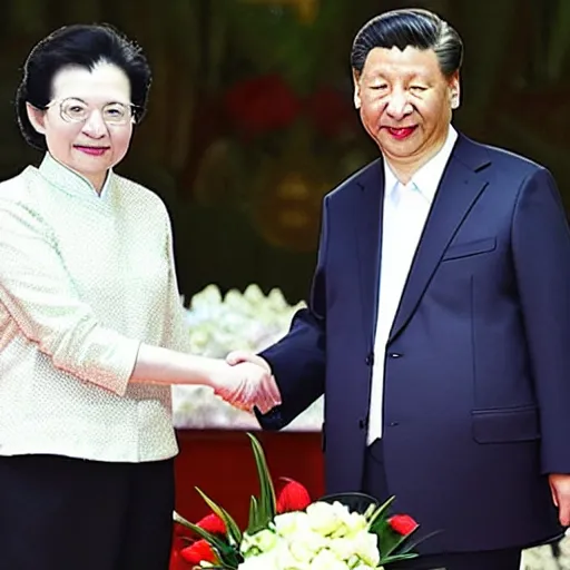 Image similar to xi jinping shaking hands with tsai ing - wen