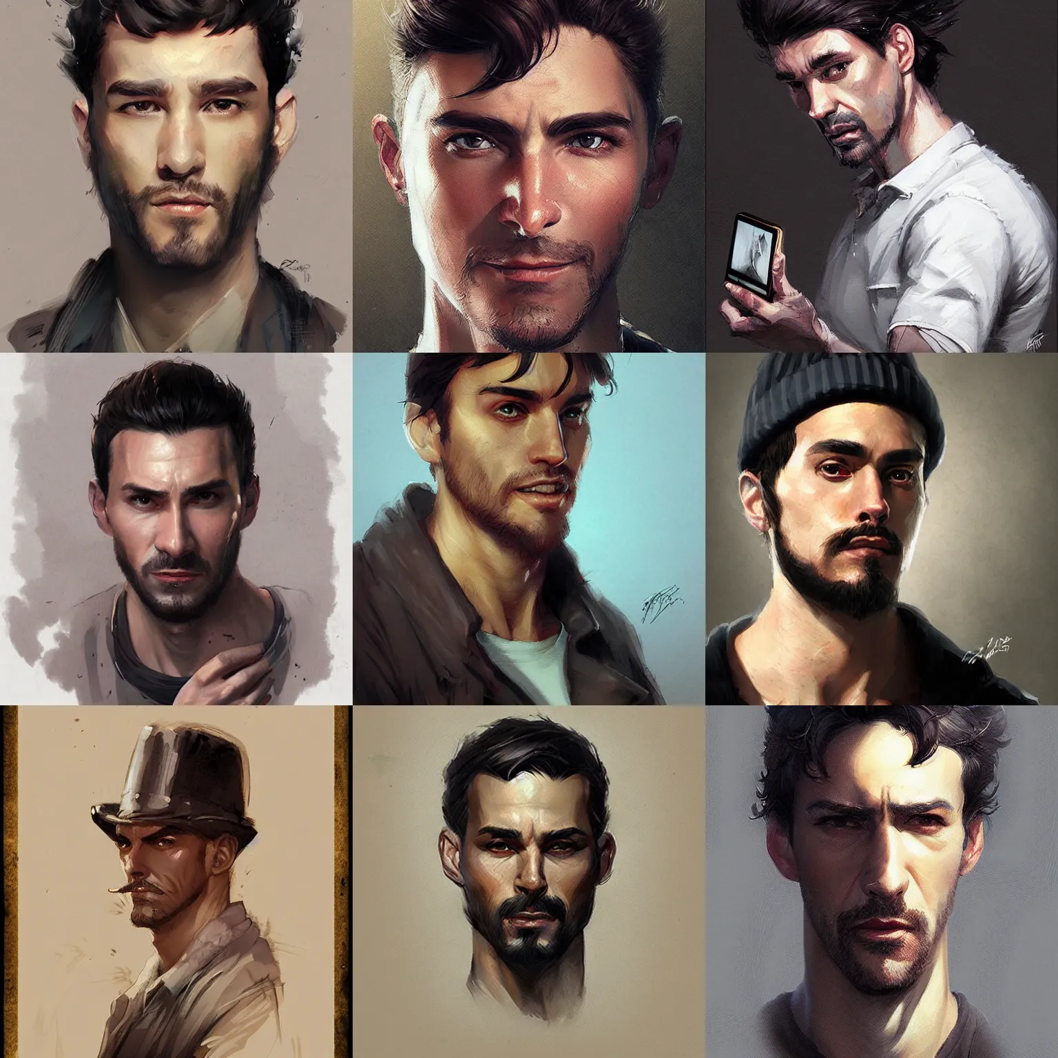 portrait of a stereotypical french man, art by artgerm | Stable ...