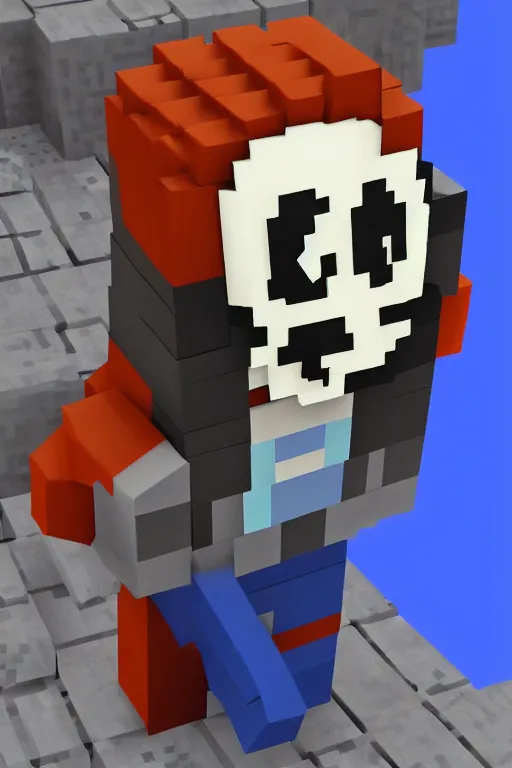 I built the Undertale Sans on Minecraft. I was inspired by pixel art. : r/ Minecraft