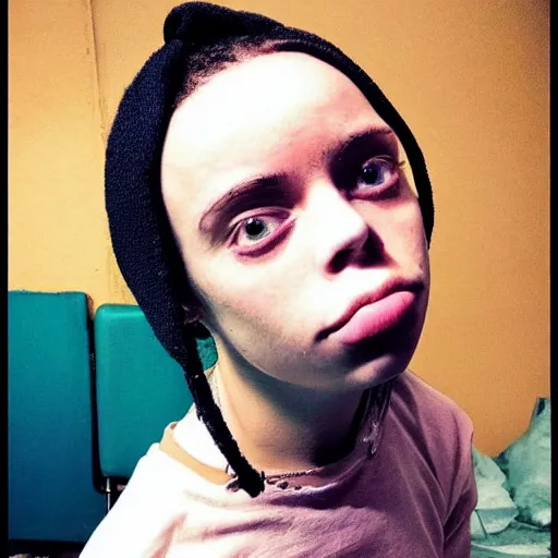 Prompt: billie eilish as an starving african child