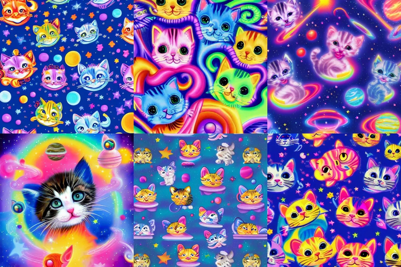 Prompt: kittens in outer space, by Lisa Frank 1998, HQ, 4k