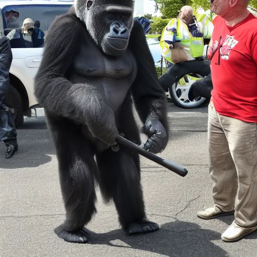 Prompt: bernie sanders wearing a gorilla costume