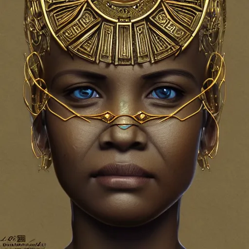 Prompt: detailed portrait of an african scifi gadget, filigree ornaments and greek architecture, artstation, bouguereau, cinematic