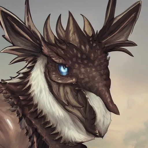 Prompt: anthro dragon headshot profile picture, cute, male, commission on furaffinity