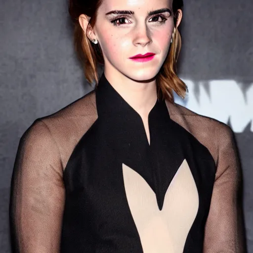 Prompt: a real image of emma watson dressed like a ninja