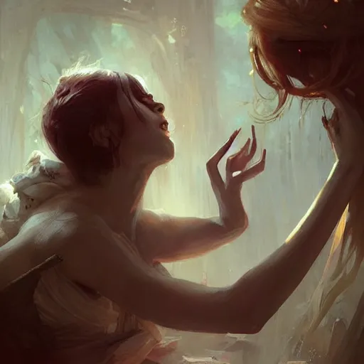 Image similar to awoke to sweet smells, by wlop, artgerm, greg rutkowski