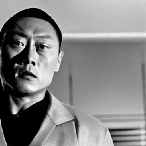 Image similar to young Cary Hiroyuki Tagawa as a cybernetic scifi crime boss