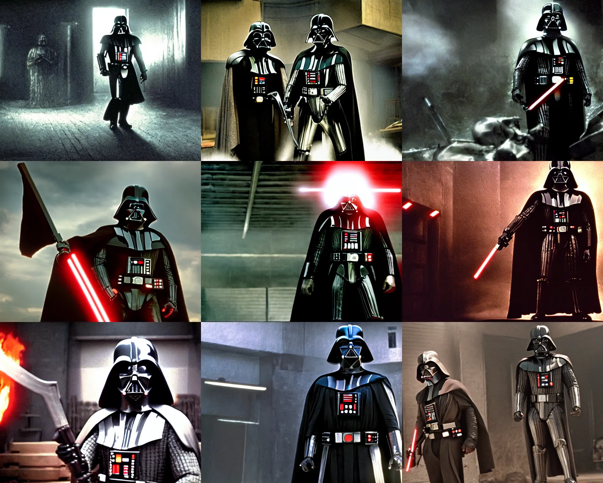 Prompt: film still from the movie Machete starring Darth Vader