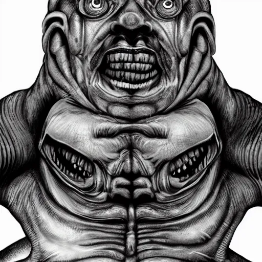 Image similar to El Chapulín Colorado in the style of H. R. Giger, portrait, 4k