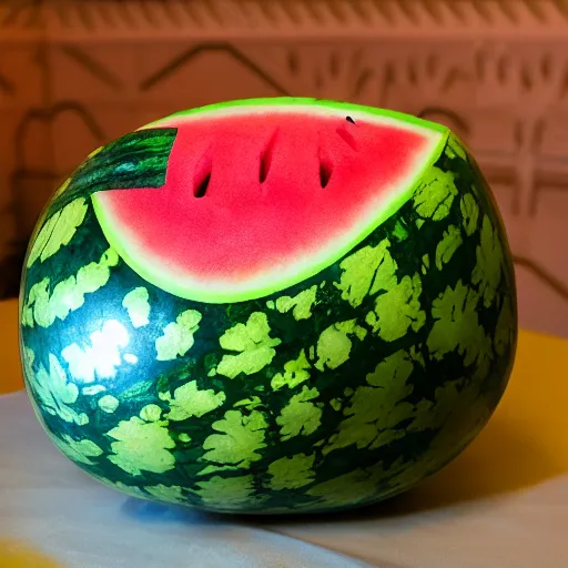 Prompt: watermelon carving of an infant