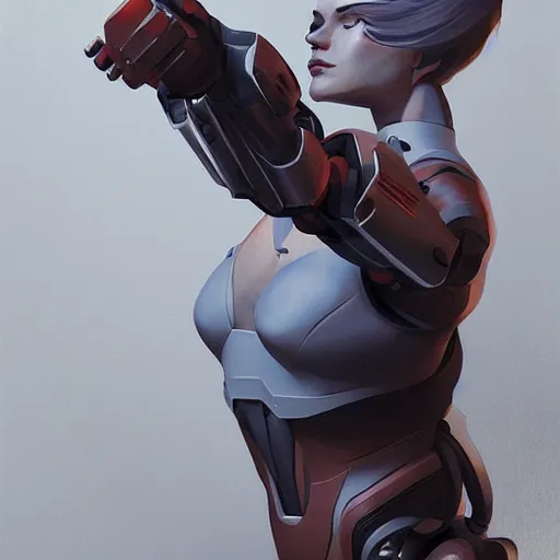 Prompt: ilustration, cyborg, dynamic pose, by mike redman, by roman muratkin, by beto garza, artstation