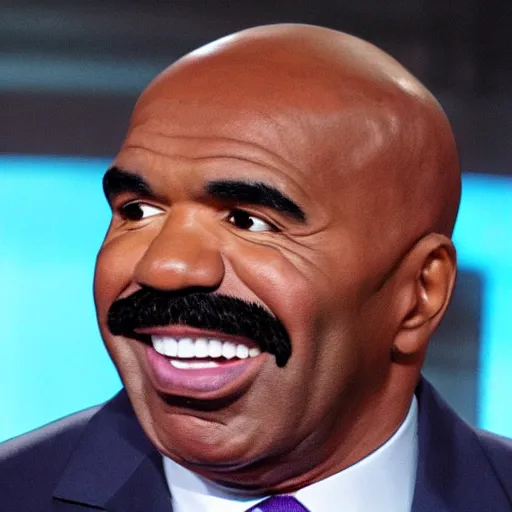 Prompt: Steve harvey covered in purple face