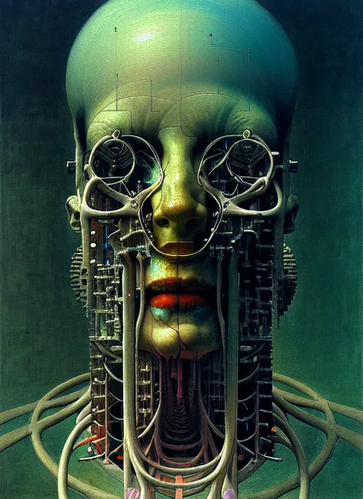 Image similar to half buried god machine detailed painting by johann baptist zimmermann and zdzisław beksinski