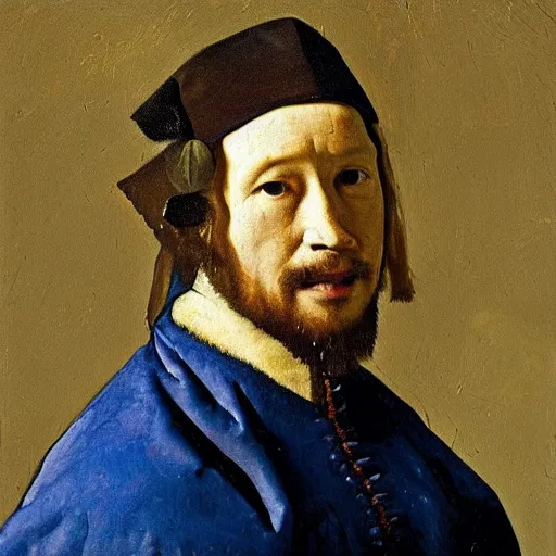 Image similar to markiplier portrait as het meisje met de parel, het meisje met de parel, by johannes vermeer, oil painting, traditional art, detailed, histroical