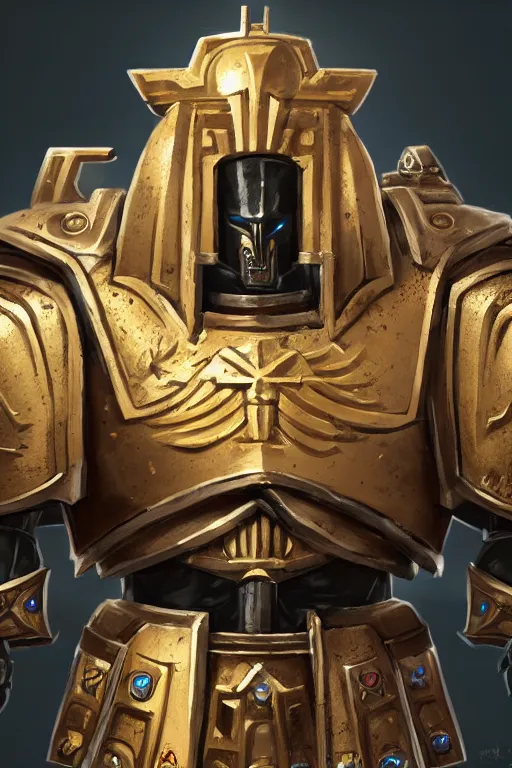 Image similar to armor portrait heros warhammer 4 0 k horus heresy fanart - the primarchs emperor by johannes helgeson animated with vfx concept artist & illustrator global illumination ray tracing hdr fanart arstation zbrush central hardmesh 8 k octane renderer comics stylized