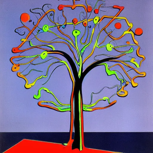 Image similar to a fluo tree by salvador dali