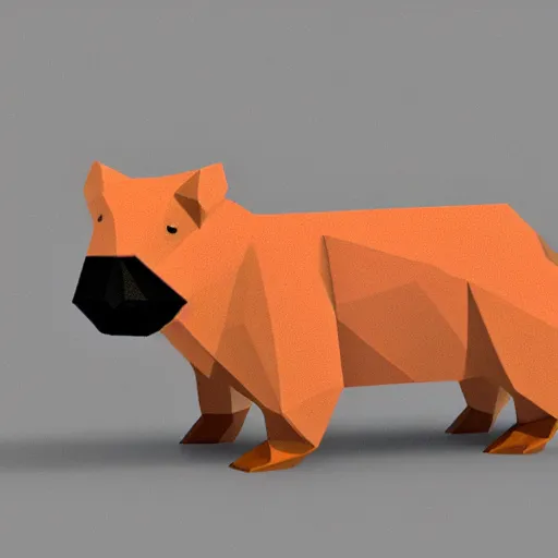 Prompt: low poly capybara