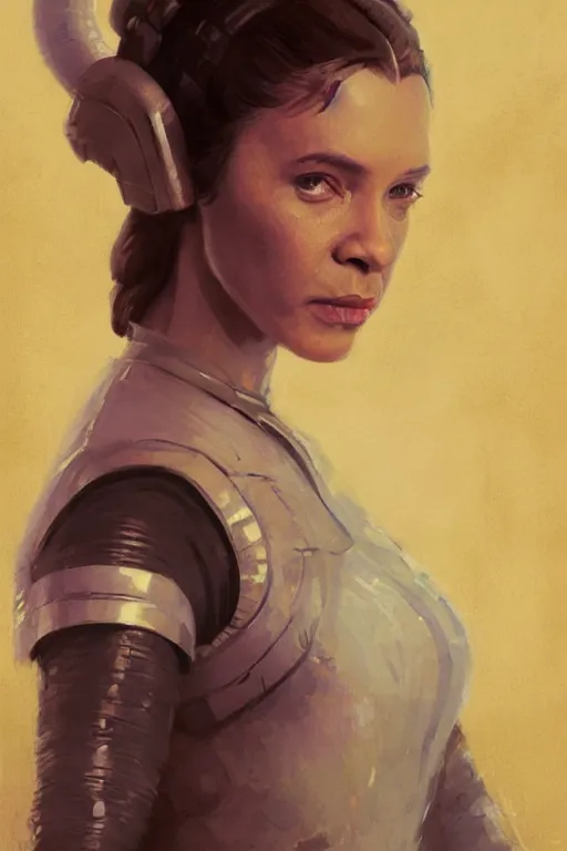 Image similar to candid portrait of will smith as princess leia by greg rutkowski