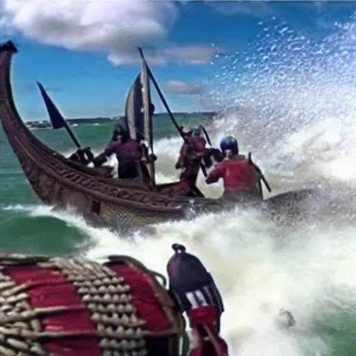 Prompt: gopro footage of vikings attacking britain