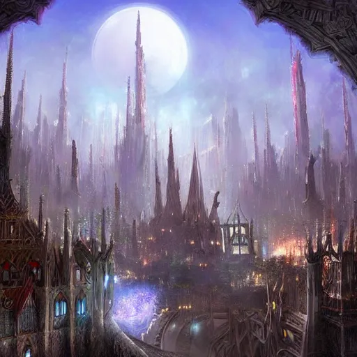 Image similar to fantasy cities, elven.