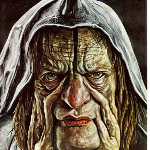 Prompt: high quality high detail painting by lucian freud, hd, sauron from lord of the rings