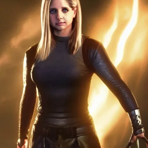 Prompt: Sarah Michelle Gellar as Buffy Summers in Mortal Kombat 11