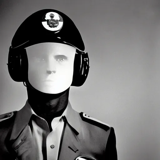 Prompt: a long shot, black & white studio photographic portrait of a mexican pilot, dramatic backlighting, 1 9 9 3 photo from life magazine, color photo