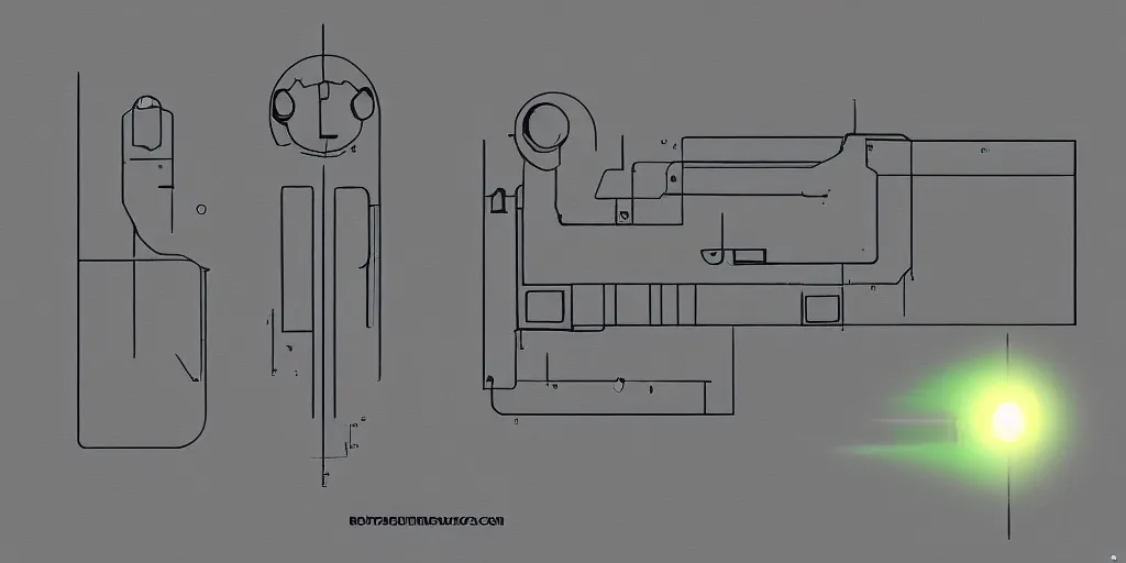 Image similar to portal gun blueprint,