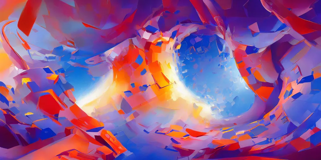 Prompt: intricate fractal abstraction artstation by rhads and ryan hewett