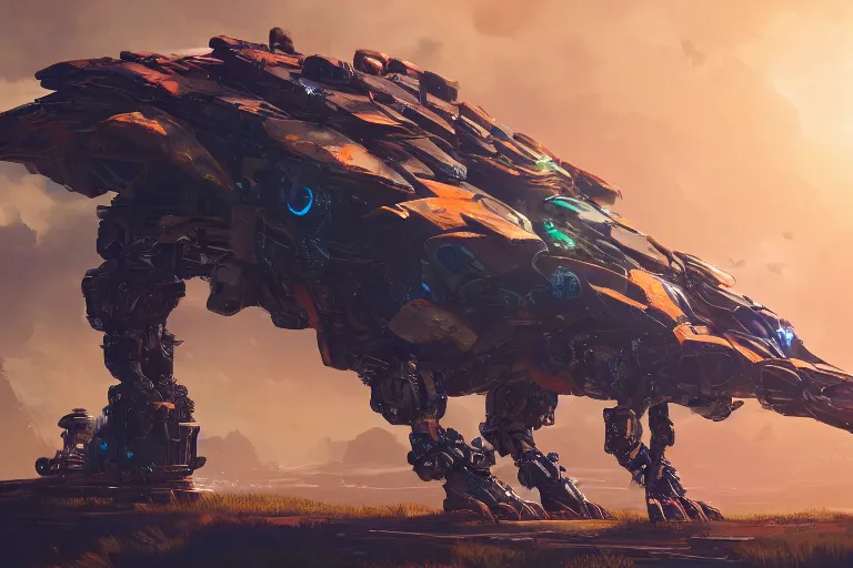 Image similar to glinthawk machine mecanical creature robot of horizon forbidden west horizon zero dawn radiating a glowing aura global illumination ray tracing hdr fanart arstation by ian pesty and alena aenami artworks in 4 k