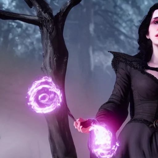 Image similar to yennefer casts a spell.