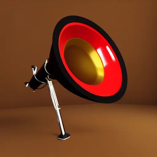 Prompt: high octane 3 d render of megaphone, cinema 4 d