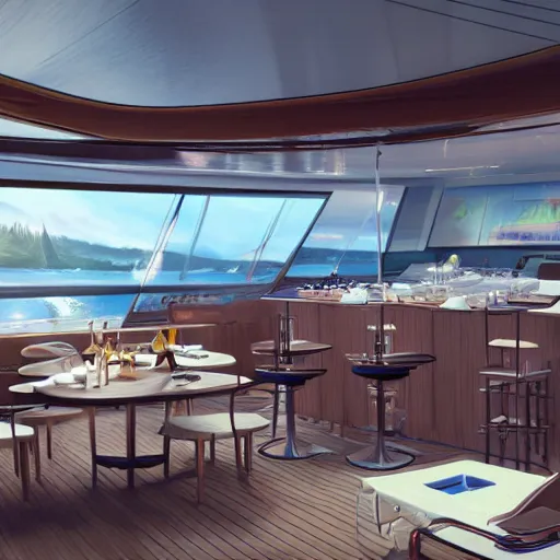 Image similar to yachting club, concept art, octane render