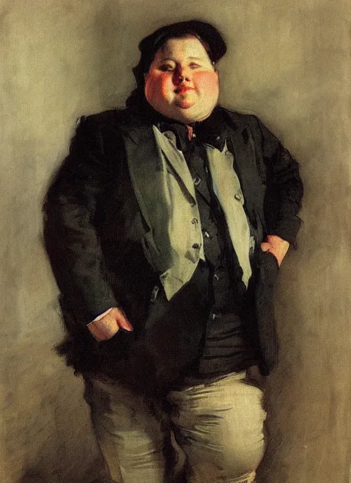 Prompt: portrait of me, fat, by anders zorn