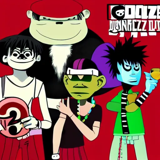 Prompt: Gorillaz cartoon, Gorillaz, 2006, Phase 2 Gorillaz, MTV cartoon, animated series screenshot