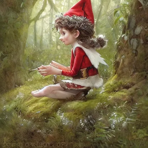 Image similar to lovely elf in the nature by jean - baptiste monge