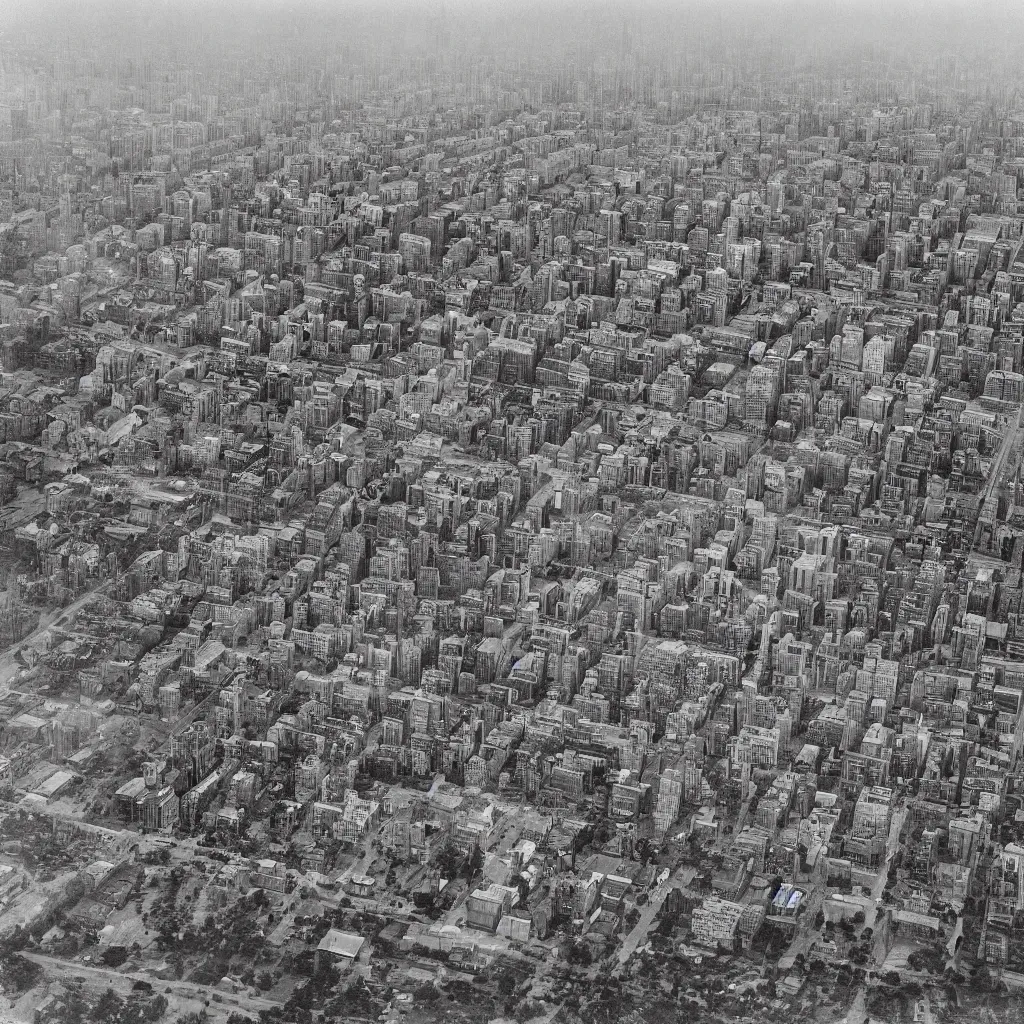 Prompt: two giant towers, made up of makeshift squatter shacks, misty, dystopia, mamiya rb 6 7, fully frontal view, very detailed, birds eye view, photographed by ansel adams