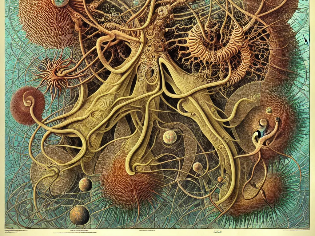 Image similar to neo surrealism, art by ernst haeckel and daniel martin diaz