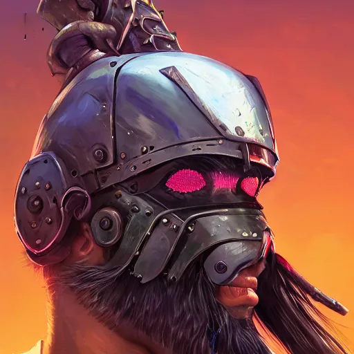 Image similar to cyberpunk viking helmet mask warrior goddess robot ninja fantasy, art gta 5 cover, official fanart behance hd artstation by jesper ejsing, by rhads, makoto shinkai and lois van baarle, ilya kuvshinov, ossdraws